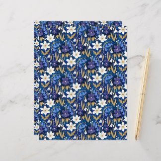 Magisches Royal Blue Floral Muster Scrapbook