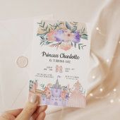 Magisches Schloss Moderne Rosa Prinzessin Geburtst Einladung