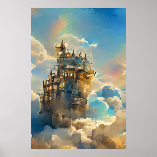 Magisches Schloss, Schloss, Märchen in Himmel, Wun Poster (Vorne)