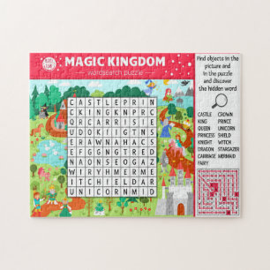 Magisches Schloss Wortsuche Kinder Spiel Puzzle
