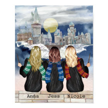 Magisches Schlossassistent Portrait, Besties Print