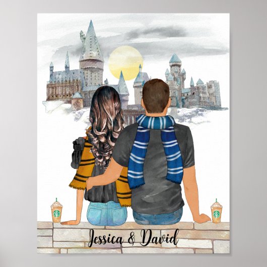 Magisches Schlossassistent Portrait, Wizards Print Poster (Vorne)