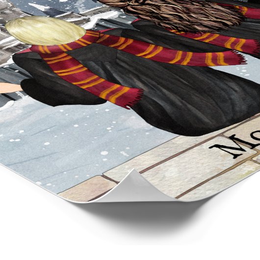 Magisches Schlossassistent Portrait, Wizards Print Poster (Ecke)