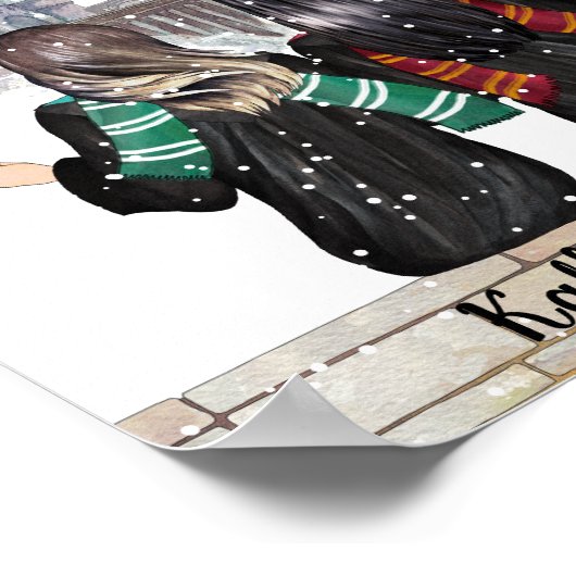 Magisches Schlossassistent Portrait, Wizards Print Poster (Ecke)