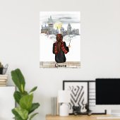 Magisches Schlossassistent Portrait, Wizards Print Poster (Heimbüro)