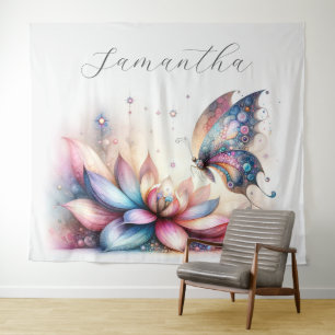 Magisches Schmetterlingsfoto Hintergrund des Party Wandteppich