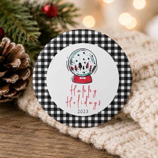 Magisches Schneeglobe Weihnachts-Party Button