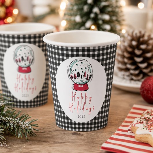 Magisches Schneeglobe Weihnachts-Party Pappbecher