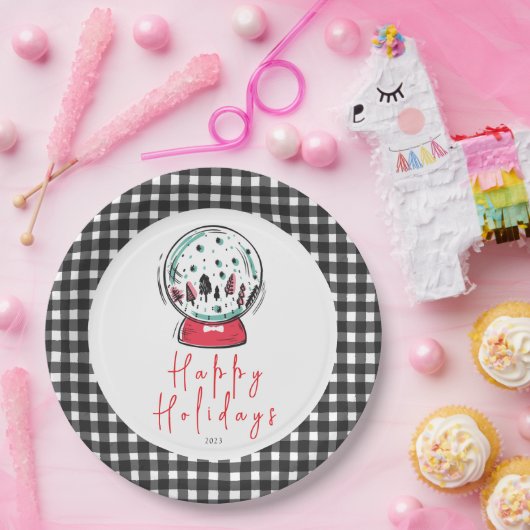 Magisches Schneeglobe Weihnachts-Party Pappteller (Party)