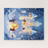 Magisches Schneeschloss Winter Wunderland Puzzle (Horizontal)