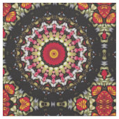 Magisches Schwarz und Rot Mandala Stoff (Nahaufnahme)
