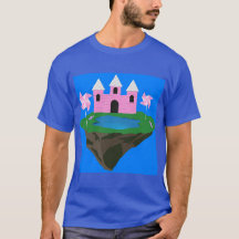 Magisches schwebendes Burg-Fantasy-T-Shirt