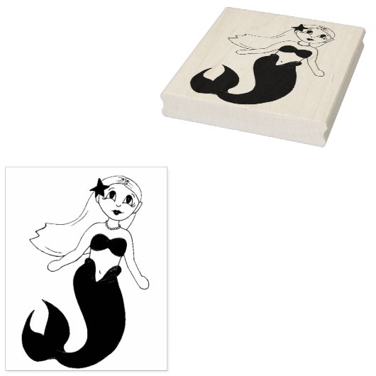 Magisches Schwimmen Meerjungfrau Girl Schwanz Ozea Gummistempel (Stempel)