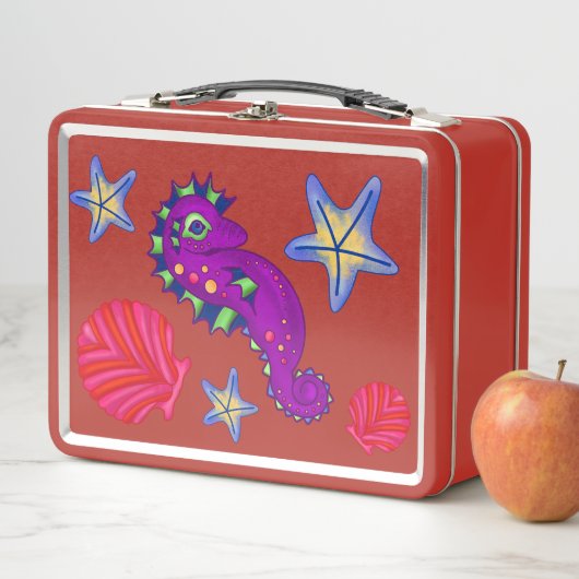 Magisches Seepferd Muschel Beach Tropical Metall Brotdose (Beispiel)