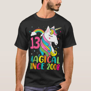 Magisches seit 2008 13. Geburtstag Einhorn Mädchen T-Shirt