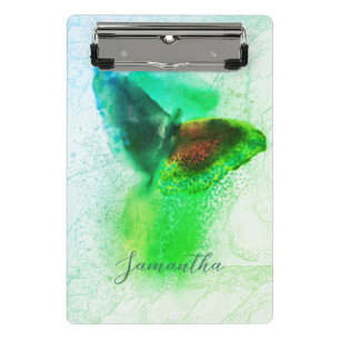 Magisches Smarald Green Watercolor Butterfly Scrip Mini Klemmbrett