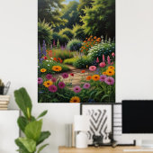 Magisches Sommergarten Acrylposter Poster (Heimbüro)