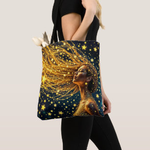 Magisches Sternenportrait von Goldfantasy-Frau Tasche
