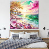 Magisches Strandbad Leinwanddruck (Insitu (Schlafzimmer))