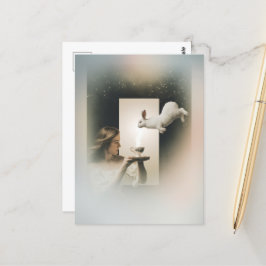 Magisches Surreales Tee mit weißem Sonnenschein Postkarte