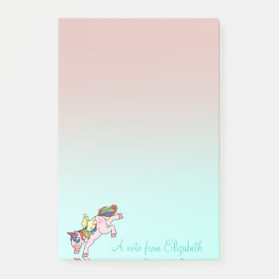 Magisches Süßes Regenbogen Einhorn, Ombre - Person Post-it Klebezettel