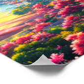 Magisches Tal bei Sonnenaufgang Poster (Ecke)