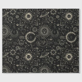 Magisches Tarot Astrologie boho Celestie Geschenkpapier (Flach)