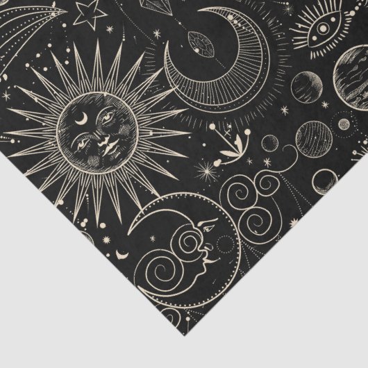 Magisches Tarot Astrologie boho Celestie Seidenpapier (Detail)
