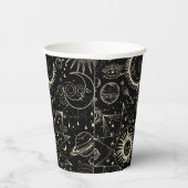 Magisches Tarot Astrologie boho Himmelsmuster Pappbecher (Rechts)