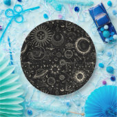 Magisches Tarot Astrologie boho Himmelsmuster Pappteller (Party)