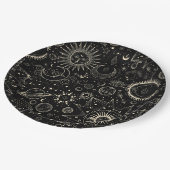 Magisches Tarot Astrologie boho Himmelsmuster Pappteller (Schrägansicht)