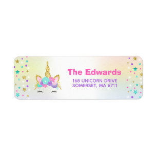 Magisches Unicorn-Adressen-Etiketten Unicorn-Party