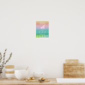 Magisches Unicorn Rainbow Birthday Name Game Poster (Küche)