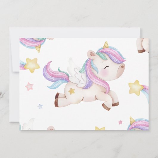 Magisches Unicorn Rainbow Foto Danke Karte (Rückseite)