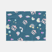 Magisches Unicorn-Regenbogenkarussell Geburtstag Fleecedecke (Vorderseite (Horizontal))