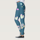 Magisches Unicorn-Regenbogenkarussell Geburtstag Leggings (Links)