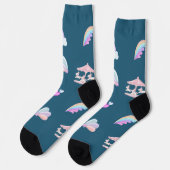 Magisches Unicorn-Regenbogenkarussell Geburtstag Socken (Linkes Detail)