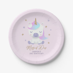 Magisches Unicorn-Thema-Geburtstags-Party Pappteller