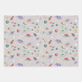 Magisches Universum Grau Geschenkpapier Set (Vorderseite)