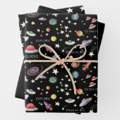 Magisches Universum schwarz Geschenkpapier Set (Beispiel)