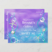 Magisches Unterwasser Geburtstag Postkarte Einladu (Vorne/Hinten)