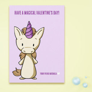 Magisches Valentinstag-Einhorn  Karte