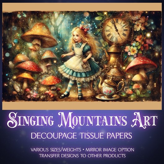 Magisches viktorianisches Alice-Märchen Seidenpapier