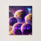 Magisches Violett Viele Monde im wolkigen Universu Puzzle (Vertikal)