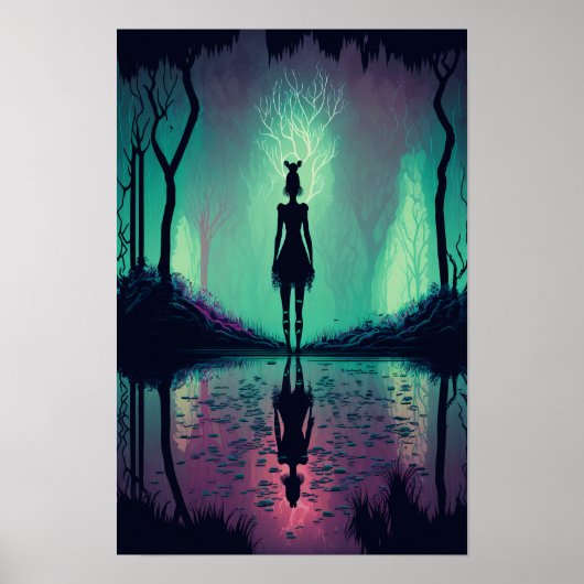 Magisches Wald-Psychedelic-Plakat 3 Poster (Vorne)