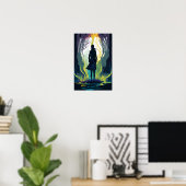 Magisches Wald Psychedelic Poster 5 (Heimbüro)