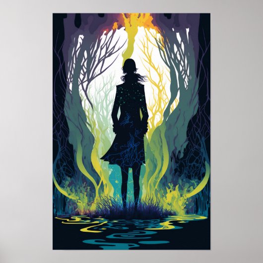 Magisches Wald Psychedelic Poster 5 (Vorne)