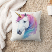 Magisches Wasserfarbeneinhorn Kissen (Decke)