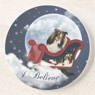 Magisches Weihnachten Sheltie Getränkeuntersetzer