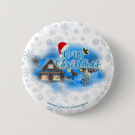 Magisches Weihnachtsdorf Button (Vorderseite)